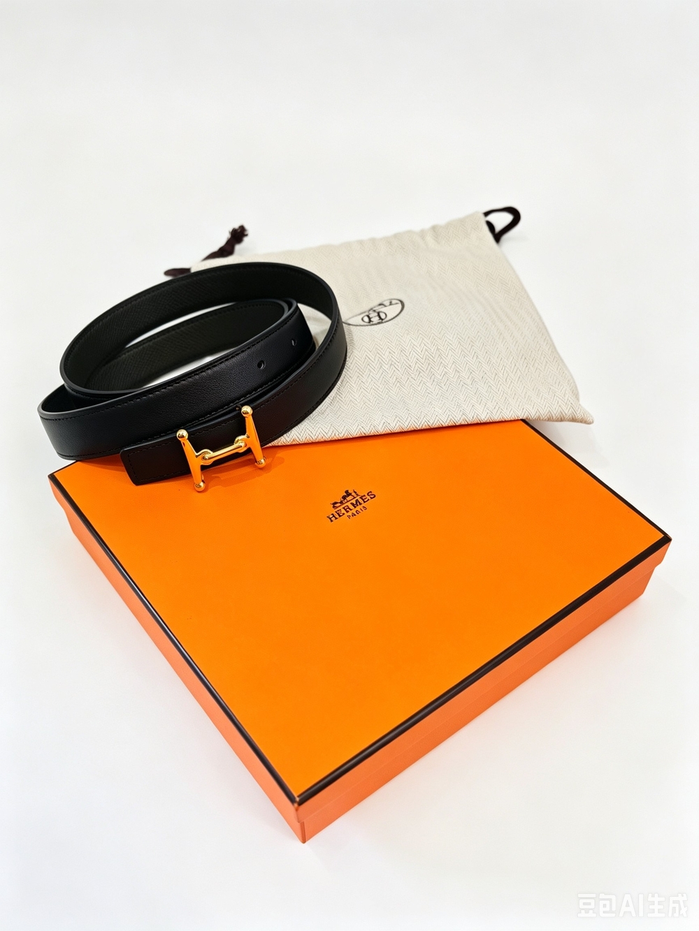 Hermès Mors H reversible leather belt